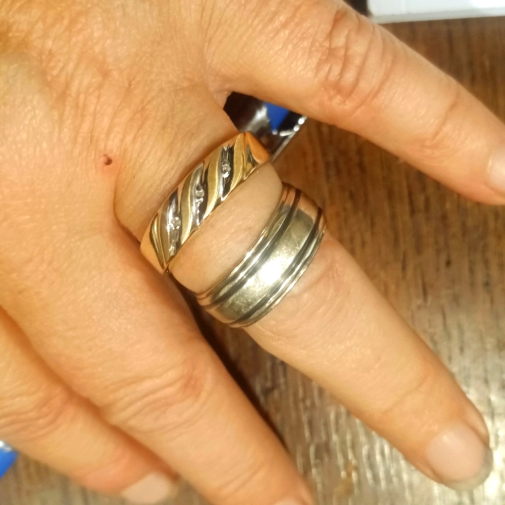 2 Solid Gold Rings 14k Gold and 10K gold